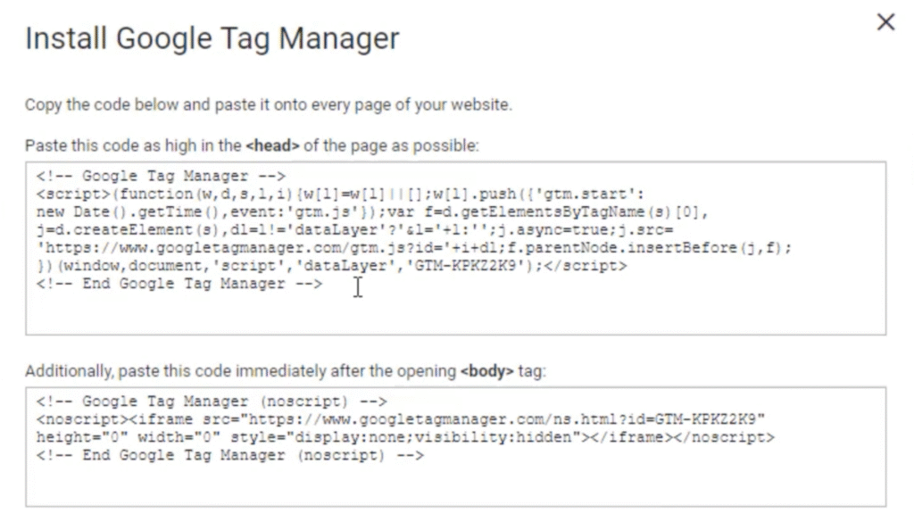 Install Google Tag Manager
