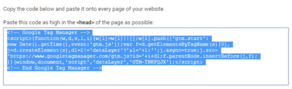 Code in <head>