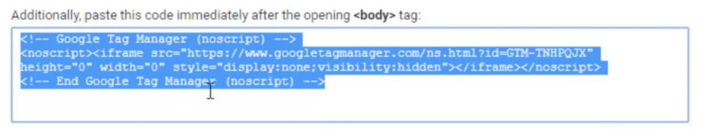 Code in <body>