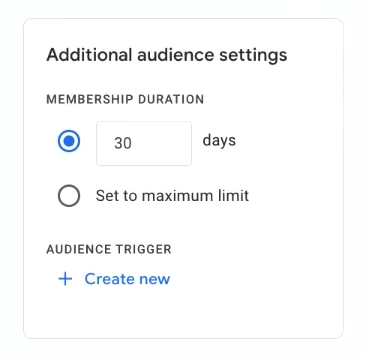 SOP 19: Under Audience trigger -> Click Create new
