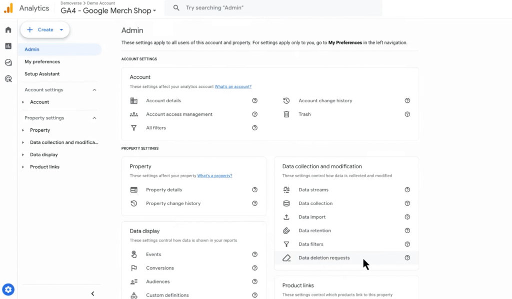SOP 22: Go to Admin -> Select Data Deletion Requests