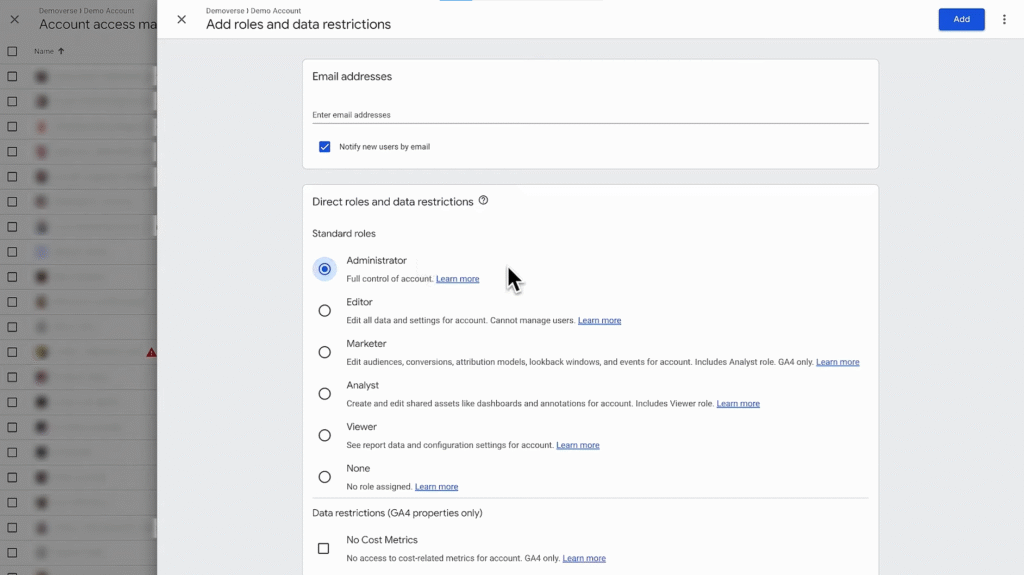 SOP 5: Optionally, apply Data Restrictions