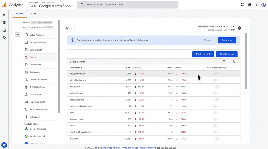 SOP 7: Implement Recommended or Custom Events step 2