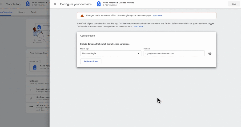 SOP 8: Use conditions like “contains” followed by the domain name